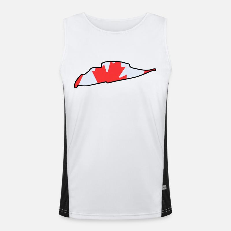 Piste de course du Canada avec drapeau Débardeur respirant contrasté Homme 