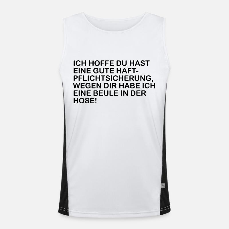 Ich hoffe du hast eine Haftpfllichtversicherung Funktionelles Kontrast-Tank Top für Männer 
