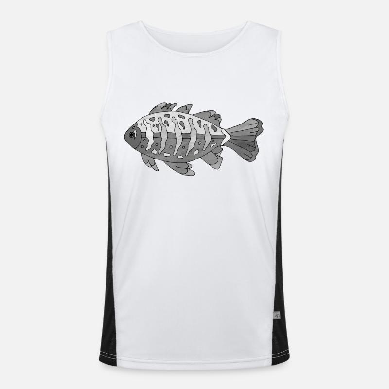 Fisch Funktionelles Kontrast-Tank Top für Männer 