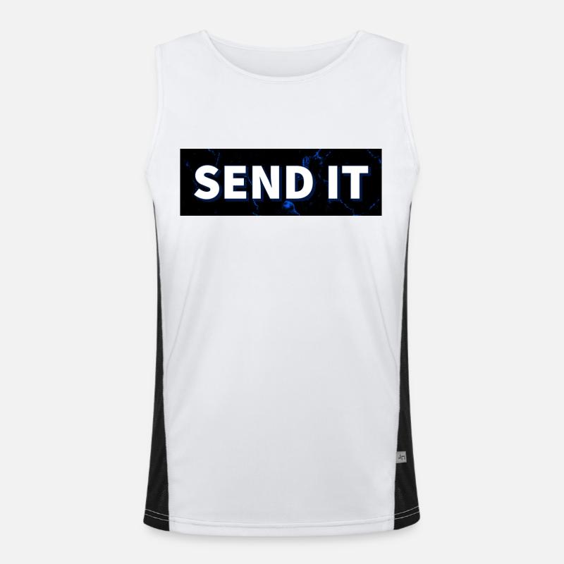 SEND IT box logo Men's Functional Contrast Tank Top 