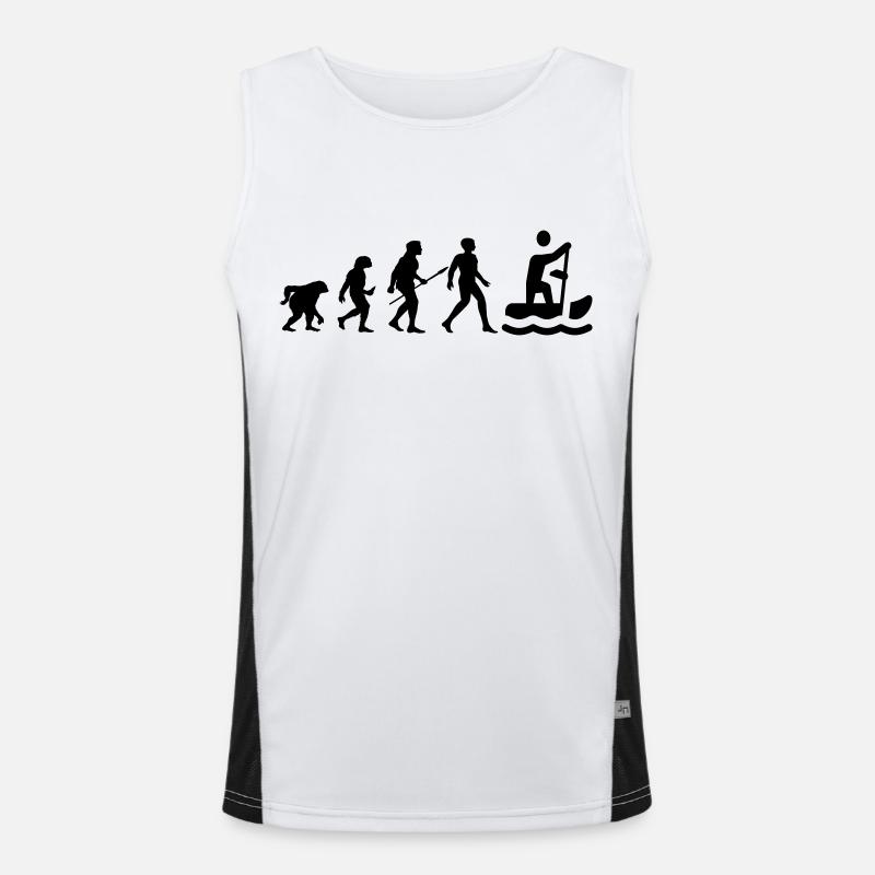 Cool "Evolution Rowing Shirt" design - Men's Functional Contrast Tank Top  - white/black