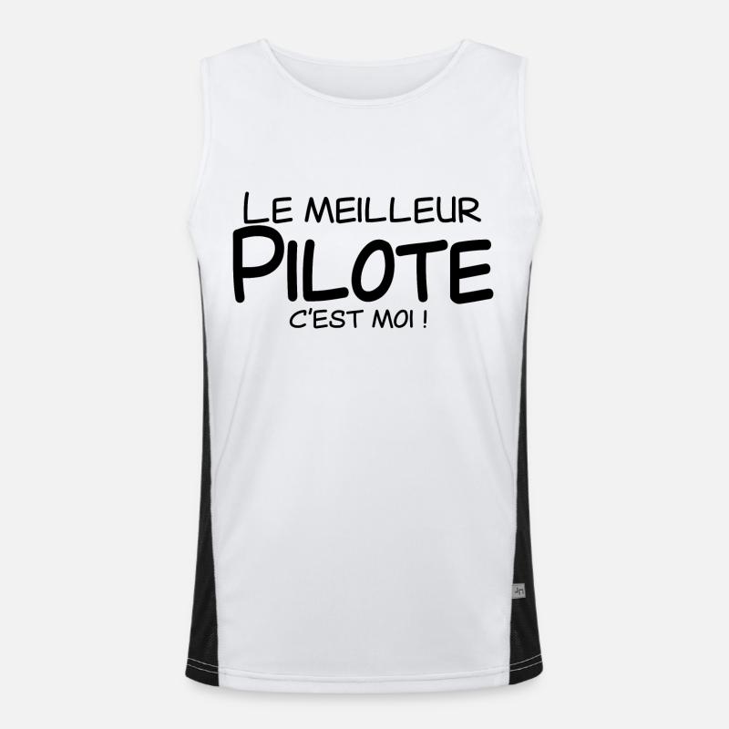 Le meilleur Pilote c'est moi Débardeur respirant contrasté Homme 