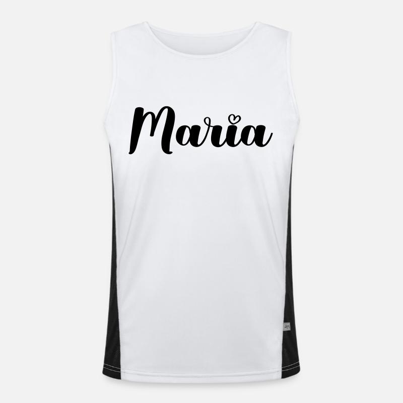 Maria - Men's Functional Contrast Tank Top  - white/black