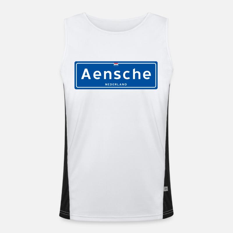 Panneau de nom de lieu Aensche (Enschede) Débardeur respirant contrasté Homme 