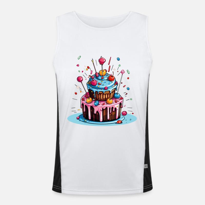 Cake Cake Baking Baker Baking Queen Baking Fairy Men's Functional Contrast Tank Top 