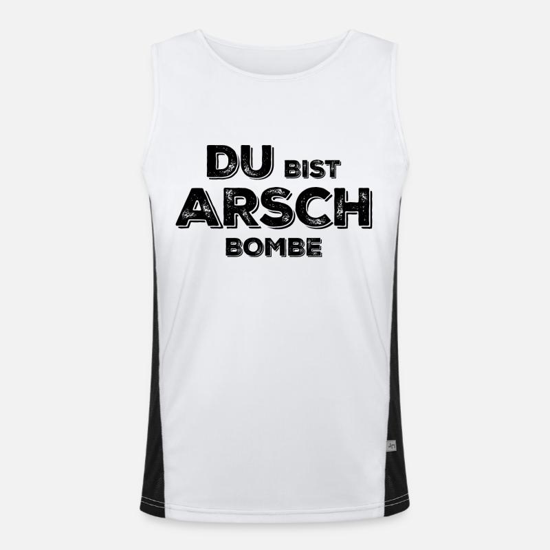 Du bist Arsch Bombe Funktionelles Kontrast-Tank Top für Männer 