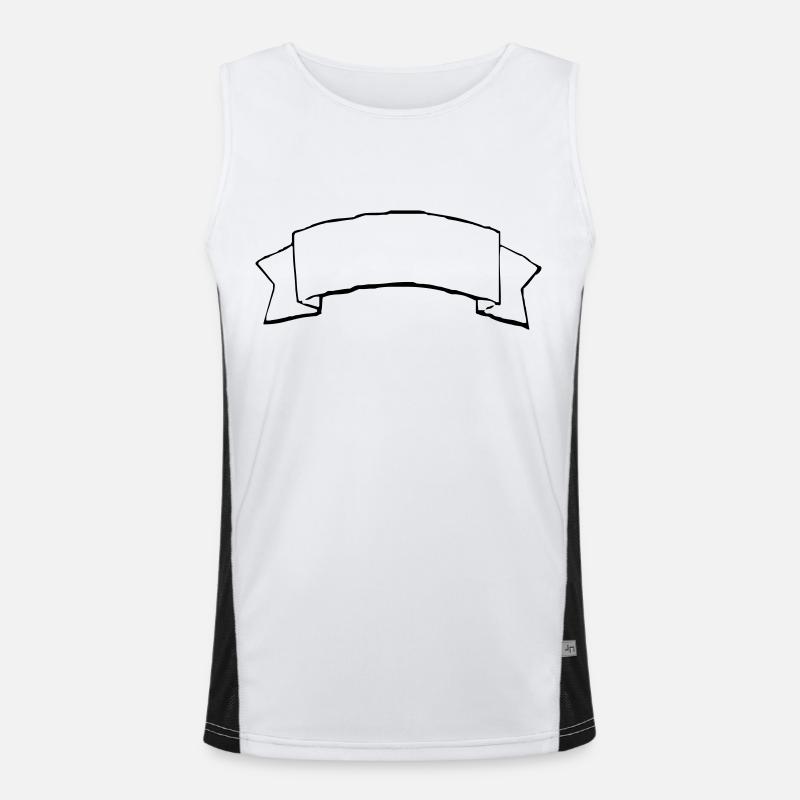 Decorative Banner, Text Frame Title/Heading Men's Functional Contrast Tank Top 