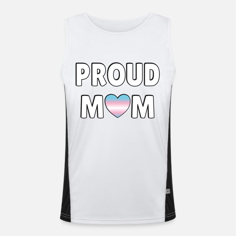 Fier coeur de drapeau trans maman Débardeur respirant contrasté Homme 