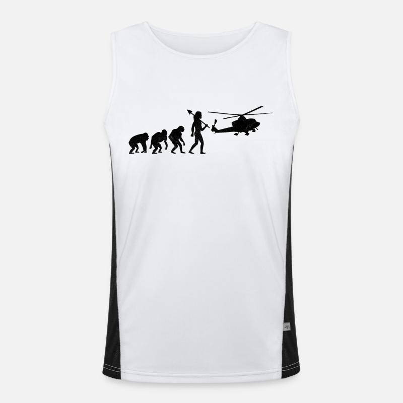 Evolution Hubschrauber Flieger Pilot Chopper Hubschrauber Funktionelles Kontrast-Tank Top für Männer 