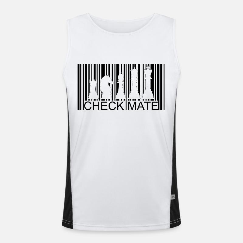 Barcode Chess Pieces Men's Functional Contrast Tank Top 