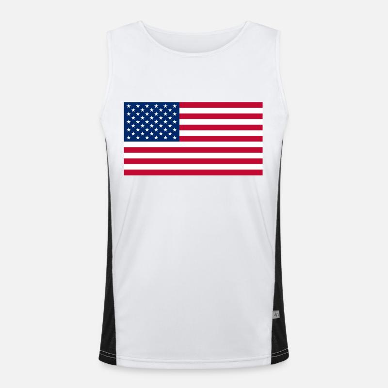 USA drapeau bannière Débardeur respirant contrasté Homme 