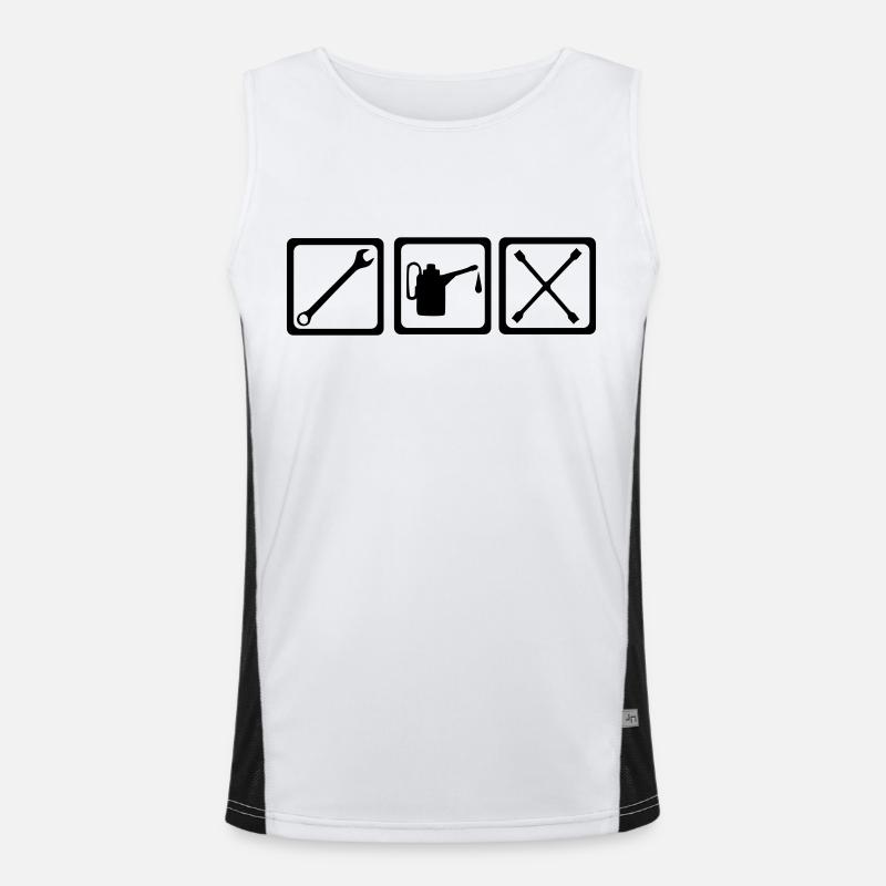Mechanic - Car - Motor - Men's Functional Contrast Tank Top  - white/black