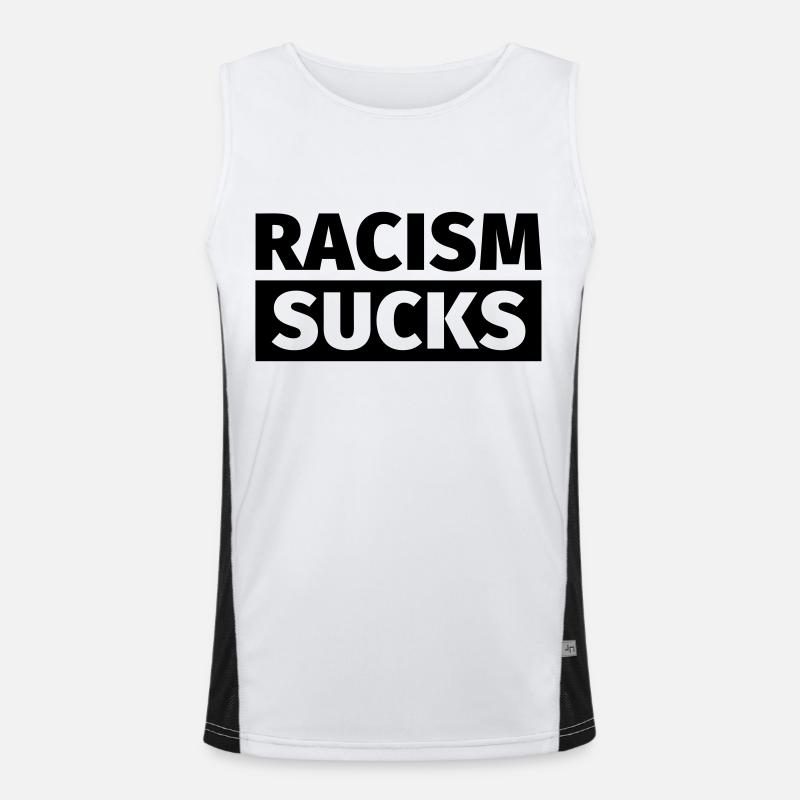 Gegen Rechts Funktionelles Kontrast-Tank Top für Männer 