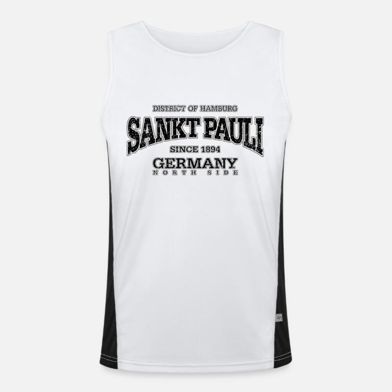 Sankt Pauli (black oldstyle) Men's Functional Contrast Tank Top 