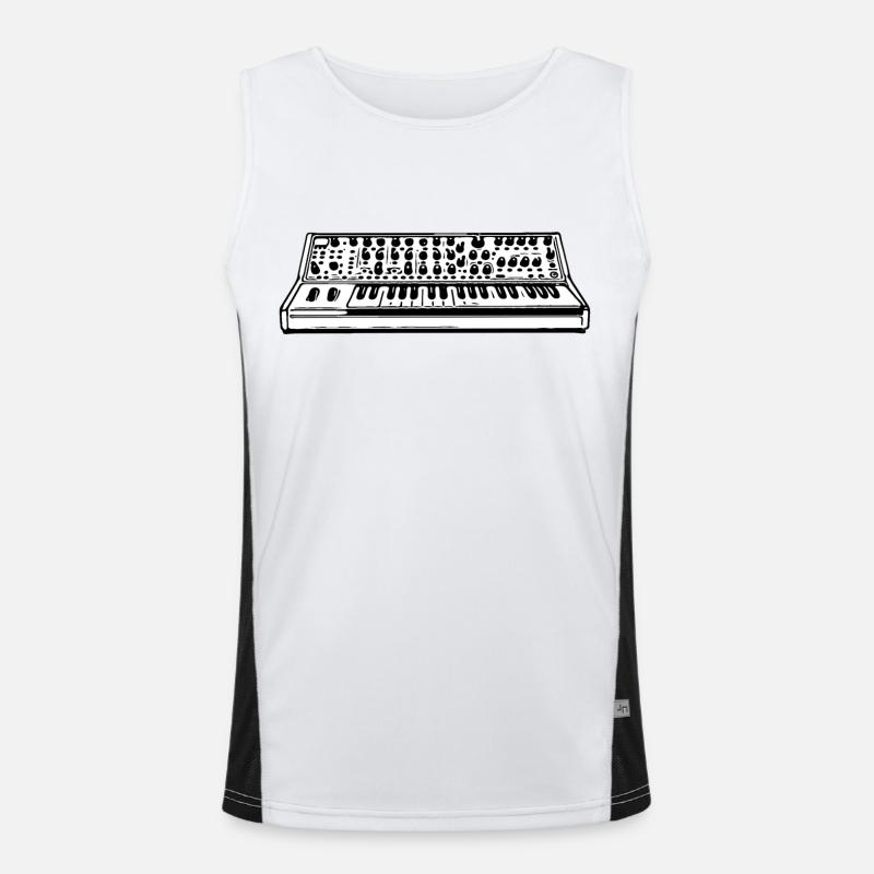 Analog synthesizer - Men's Functional Contrast Tank Top  - white/black