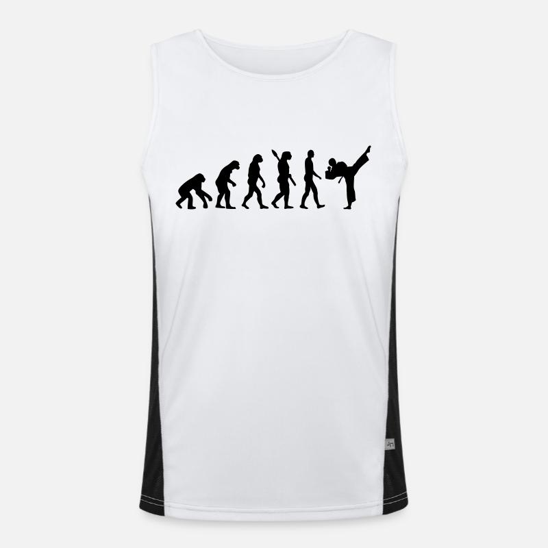 Evolution Karate - Men's Functional Contrast Tank Top  - white/black