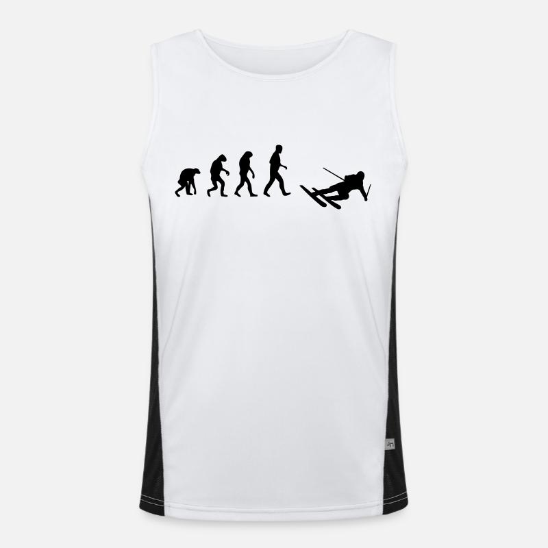 ski evolution - Men's Functional Contrast Tank Top  - white/black
