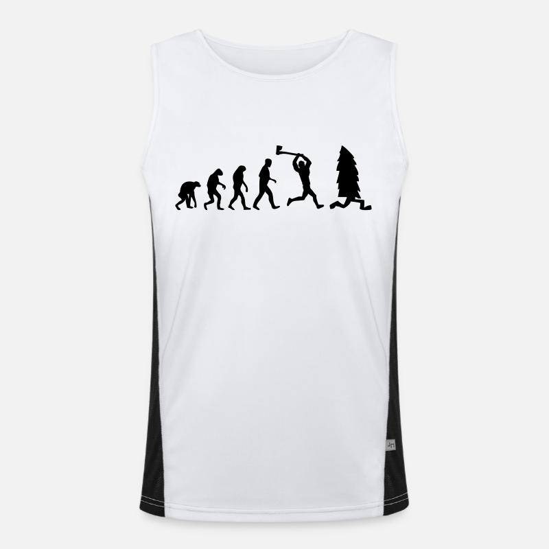 lumberjack evolution fun - Men's Functional Contrast Tank Top  - white/black
