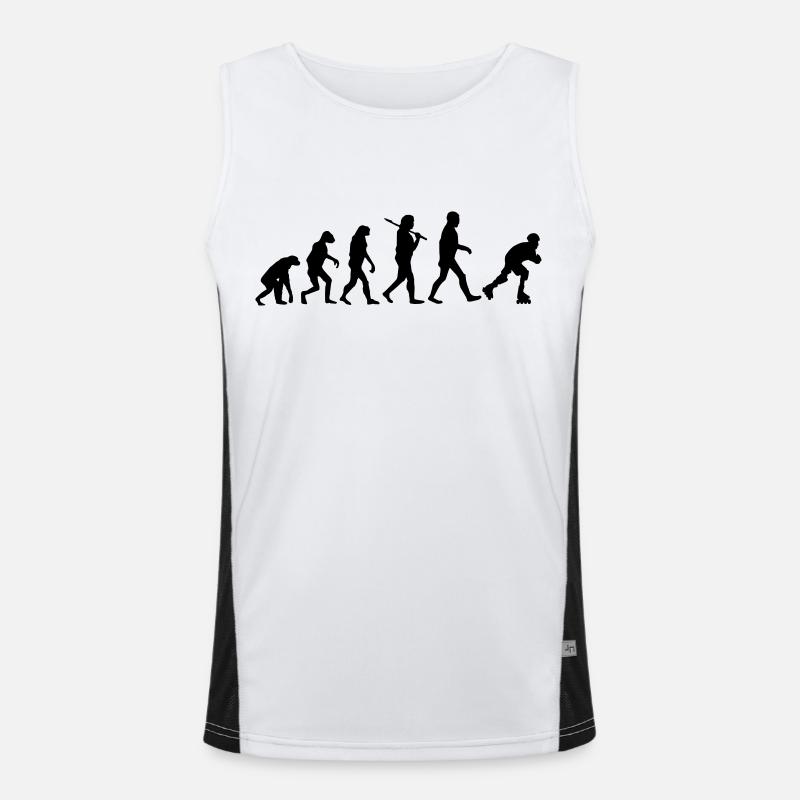 evolution rollerblades - Men's Functional Contrast Tank Top  - white/black