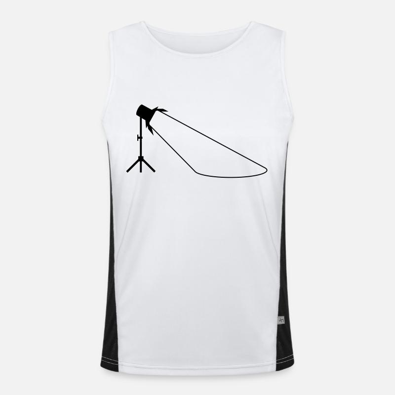 Headlights on stand with light cone monochrome Men's Functional Contrast Tank Top 