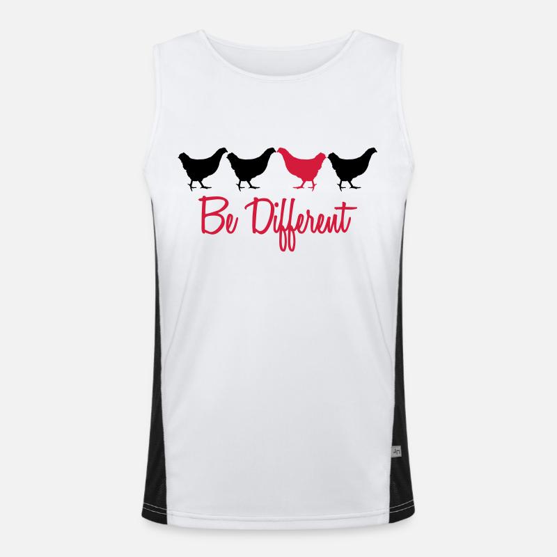 Be Different Hhs mit Text - Men's Functional Contrast Tank Top  - white/black