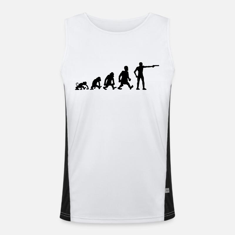 Zeichnen Evolution Spaß Sport Schießen Pistole Hum Funktionelles Kontrast-Tank Top für Männer 