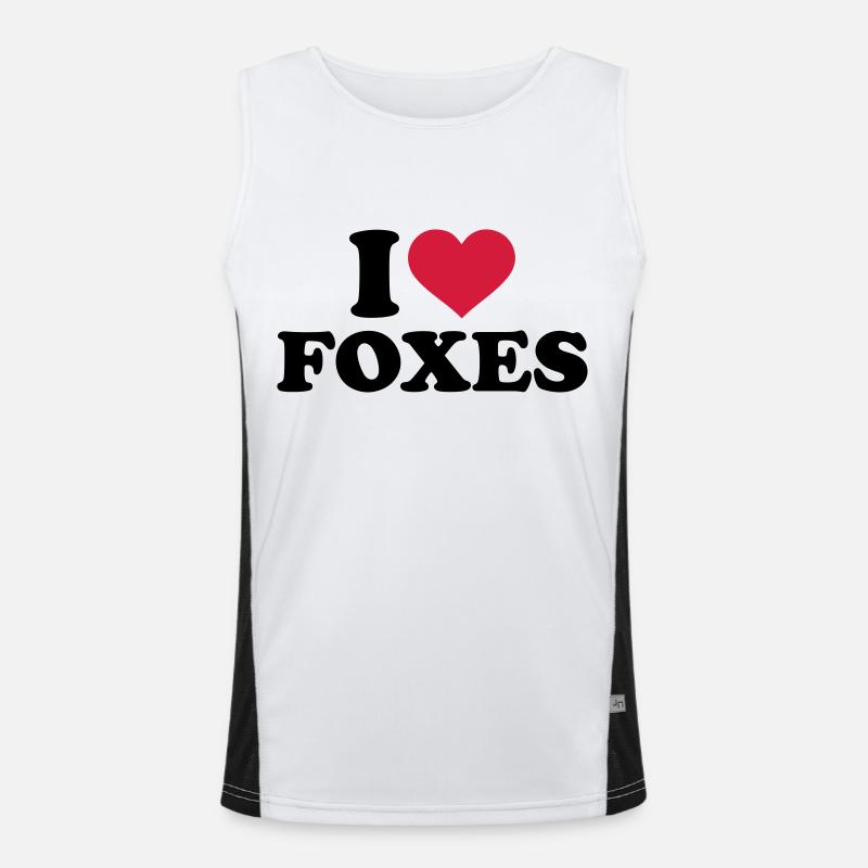 I love foxes - Men's Functional Contrast Tank Top  - white/black