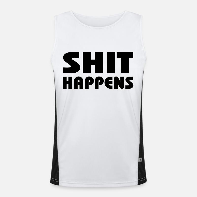 Shit happens Funktionelles Kontrast-Tank Top für Männer 