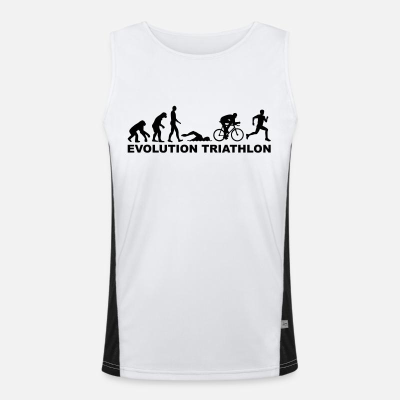 Evolution Triathlon - Men's Functional Contrast Tank Top  - white/black