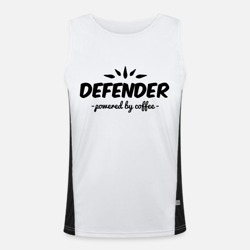 defender powered by coffee Men's Functional Contrast Tank Top 