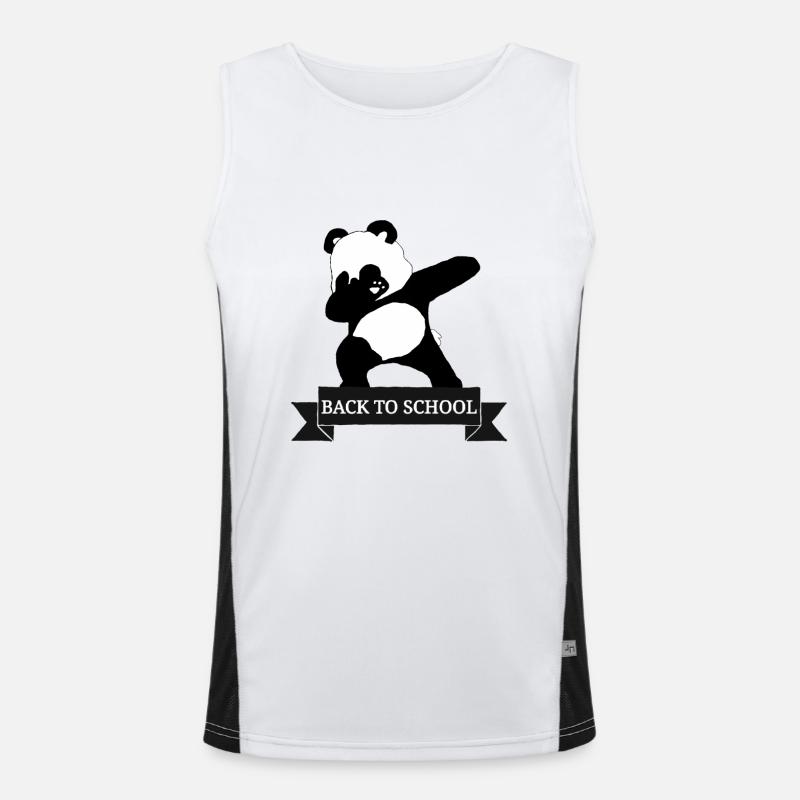 Schulanfang dabbender Panda Schulstart Schule Dab Funktionelles Kontrast-Tank Top für Männer 