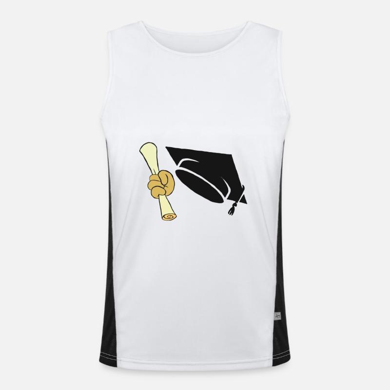 Diplom Studium Uni Abschluss Master Abi Geschenk Funktionelles Kontrast-Tank Top für Männer 