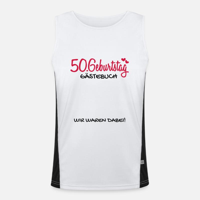 50 Geburtstag Gästebuch Deko Geschenk Funktionelles Kontrast-Tank Top für Männer 