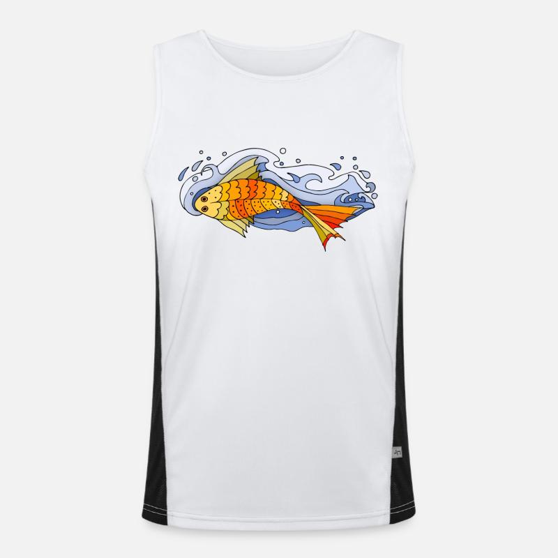 Fisch Funktionelles Kontrast-Tank Top für Männer 