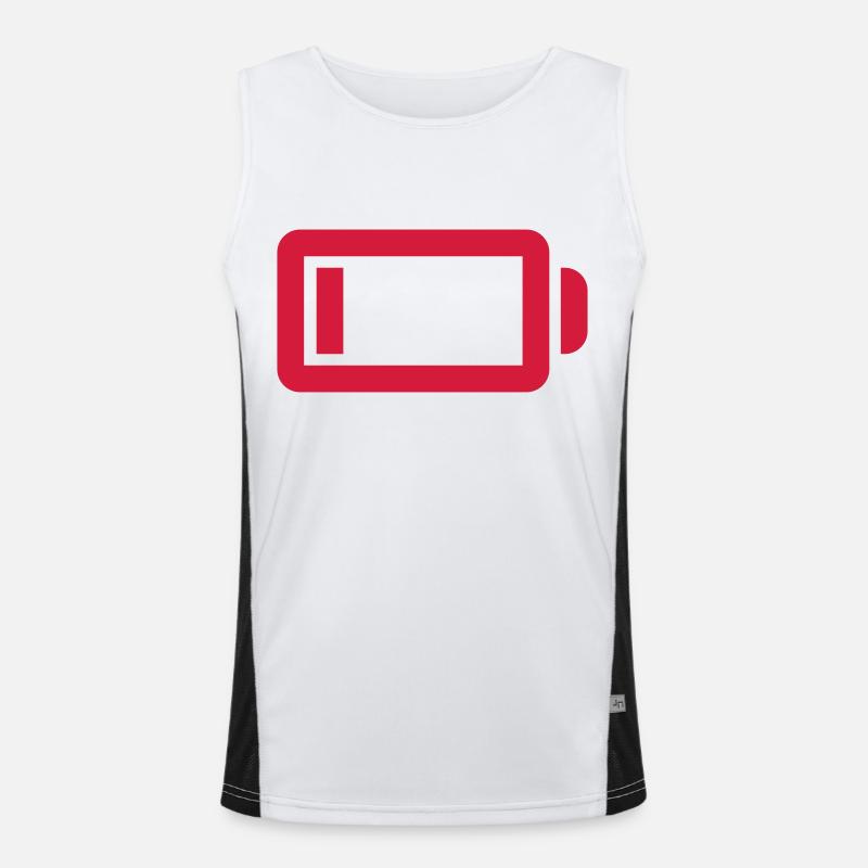 Battery empty no power Men's Functional Contrast Tank Top 