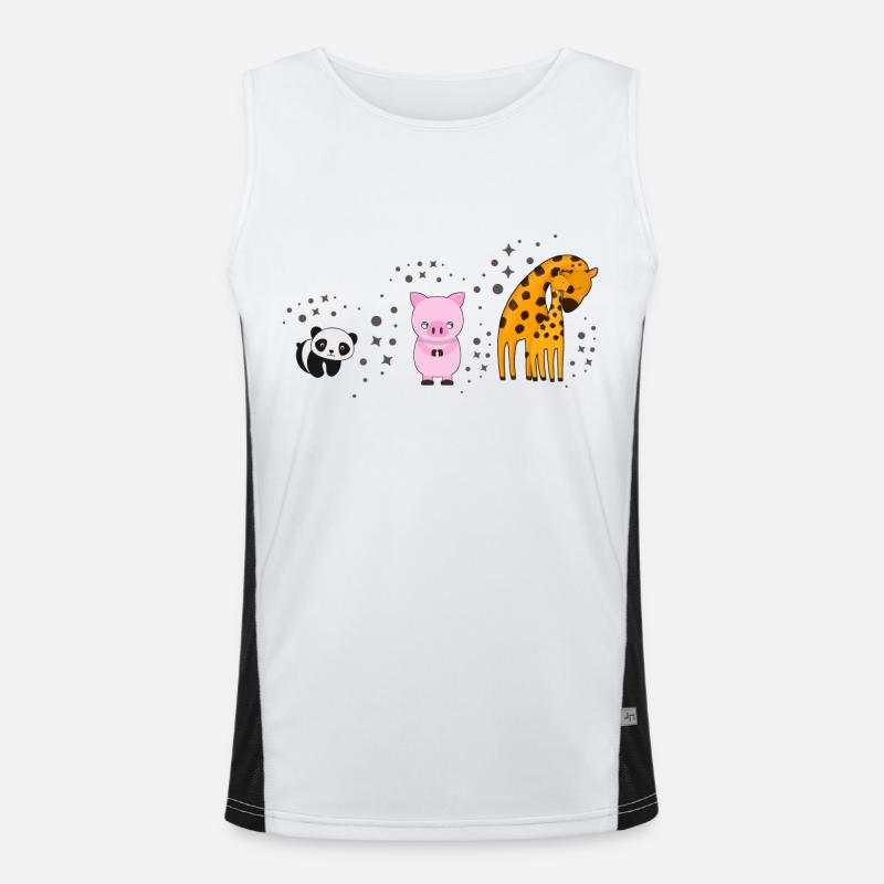 Evolution - Animals - Men's Functional Contrast Tank Top  - white/black