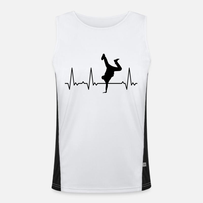 Herzschlag Breakdance Funktionelles Kontrast-Tank Top für Männer 
