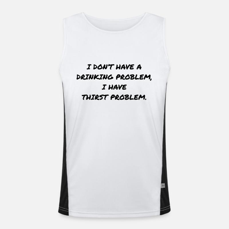 DRINKING PROBLEM - Men's Functional Contrast Tank Top  - white/black