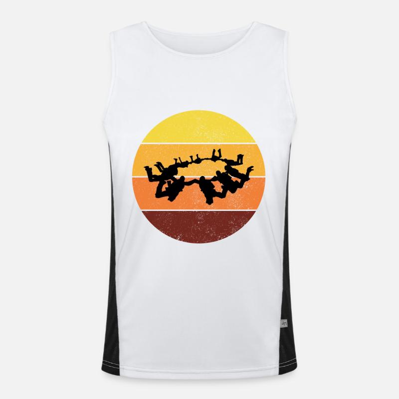 Skydiving Parachute Skydive Skydiver Parachuting Men's Functional Contrast Tank Top 