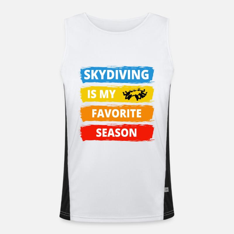 Skydiving Parachute Skydive Skydiver Parachuting Men's Functional Contrast Tank Top 
