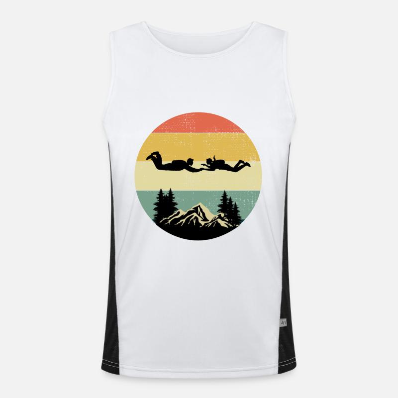Skydiving Parachute Skydive Skydiver Parachuting Men's Functional Contrast Tank Top 