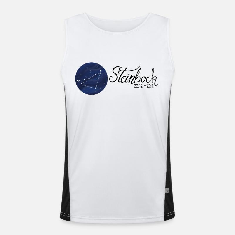 Sternzeichen Steinbock Tierkreiszeichen Astrologie Funktionelles Kontrast-Tank Top für Männer 
