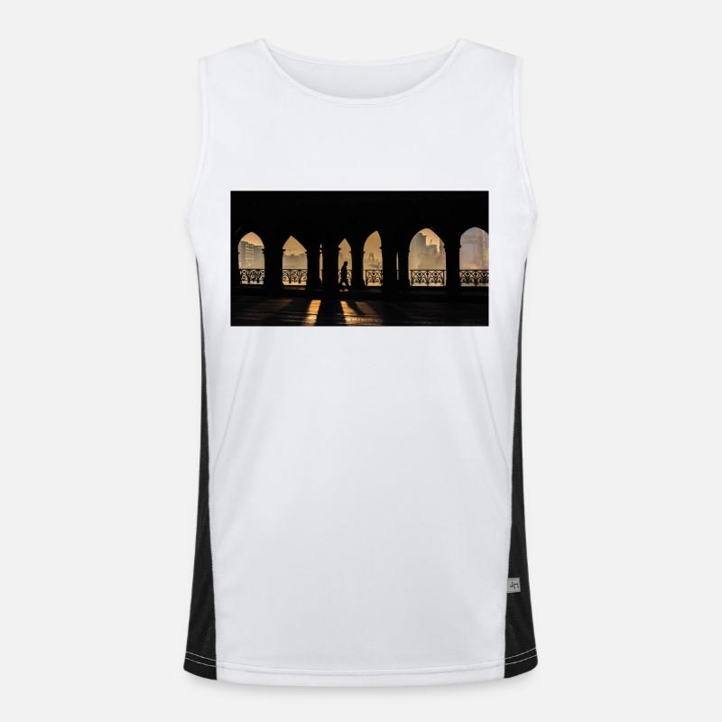 A man on his way to work Men's Functional Contrast Tank Top 