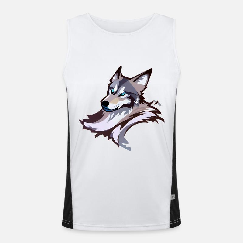 Wolf Funktionelles Kontrast-Tank Top für Männer 
