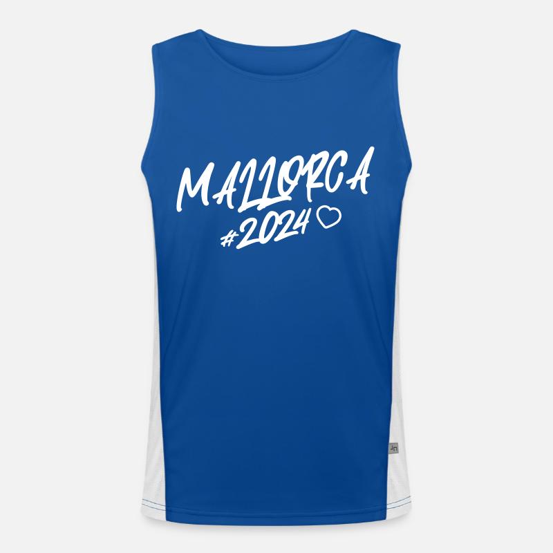 Mallorca 2024 Heart Men's Functional Contrast Tank Top 