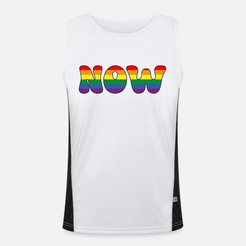 Rainbow NOW Funktionelles Kontrast-Tank Top für Männer 