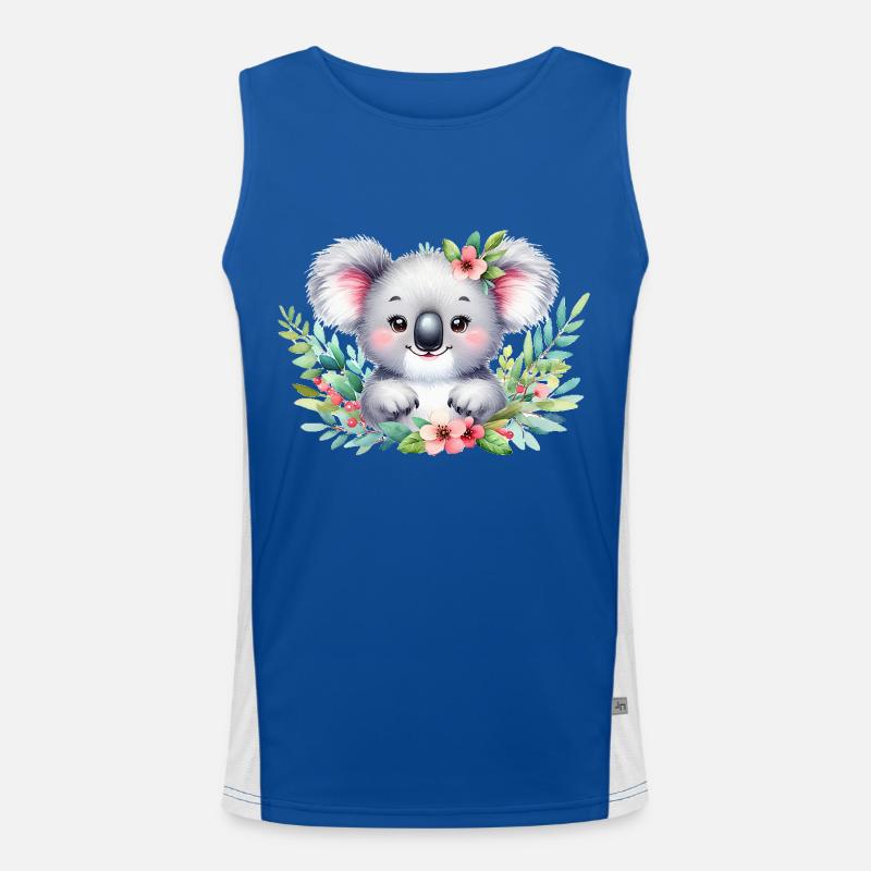 Koala Aquarell Illustration Funktionelles Kontrast-Tank Top für Männer 