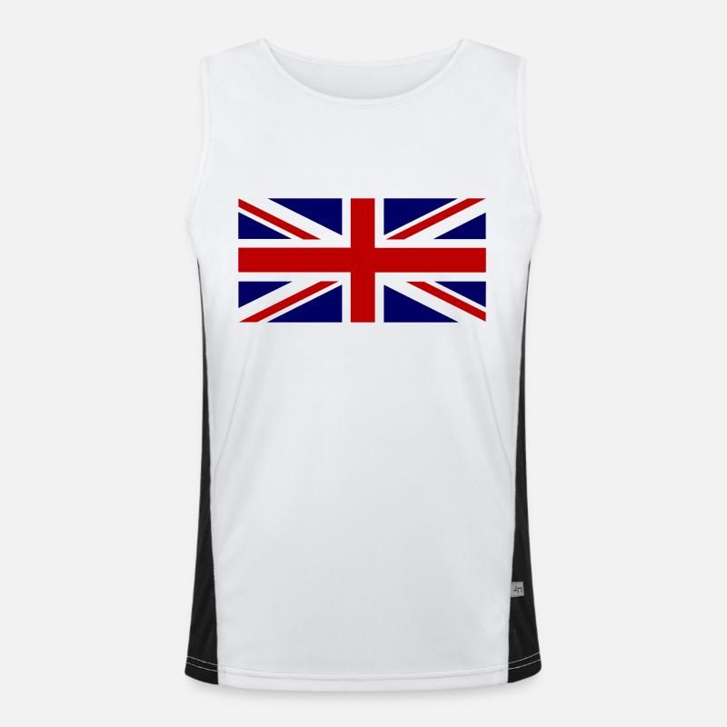 Union Jack - Men's Functional Contrast Tank Top  - white/black