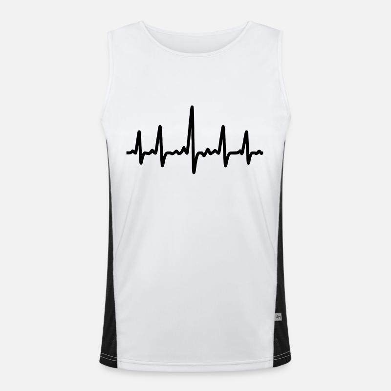 heartbeat - Men's Functional Contrast Tank Top  - white/black