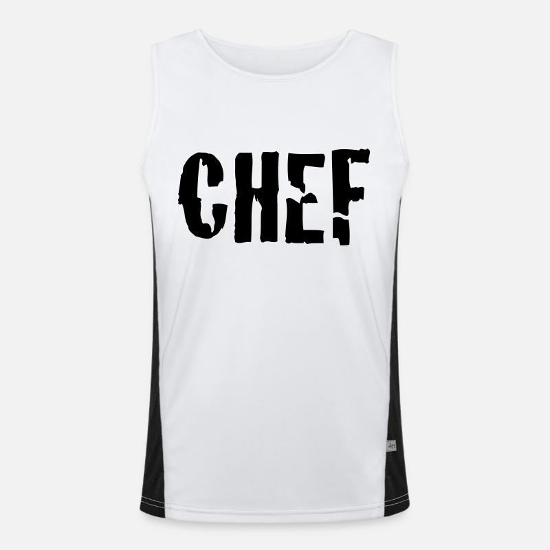 chef - Men's Functional Contrast Tank Top  - white/black